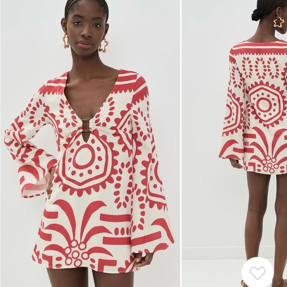 Chic Red and White Vacation Dress